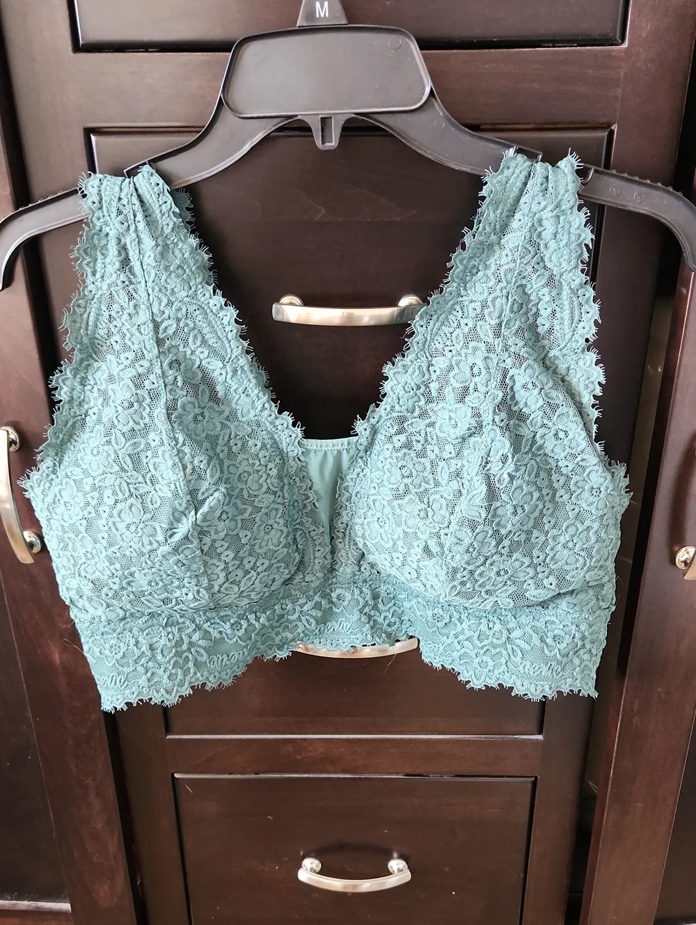 aerie Eyelash Lace Longline Bralette in Palm - Picture 1 of 12